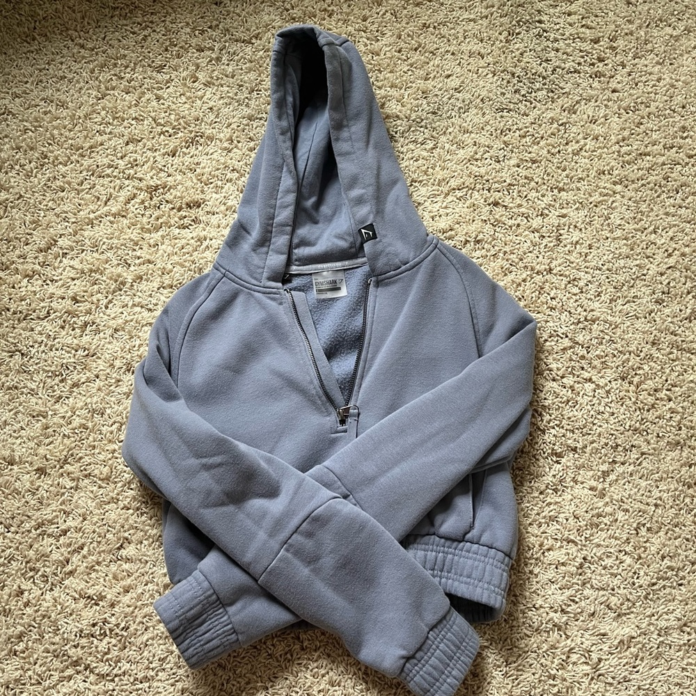 Gymshark blue cropped hoodie
